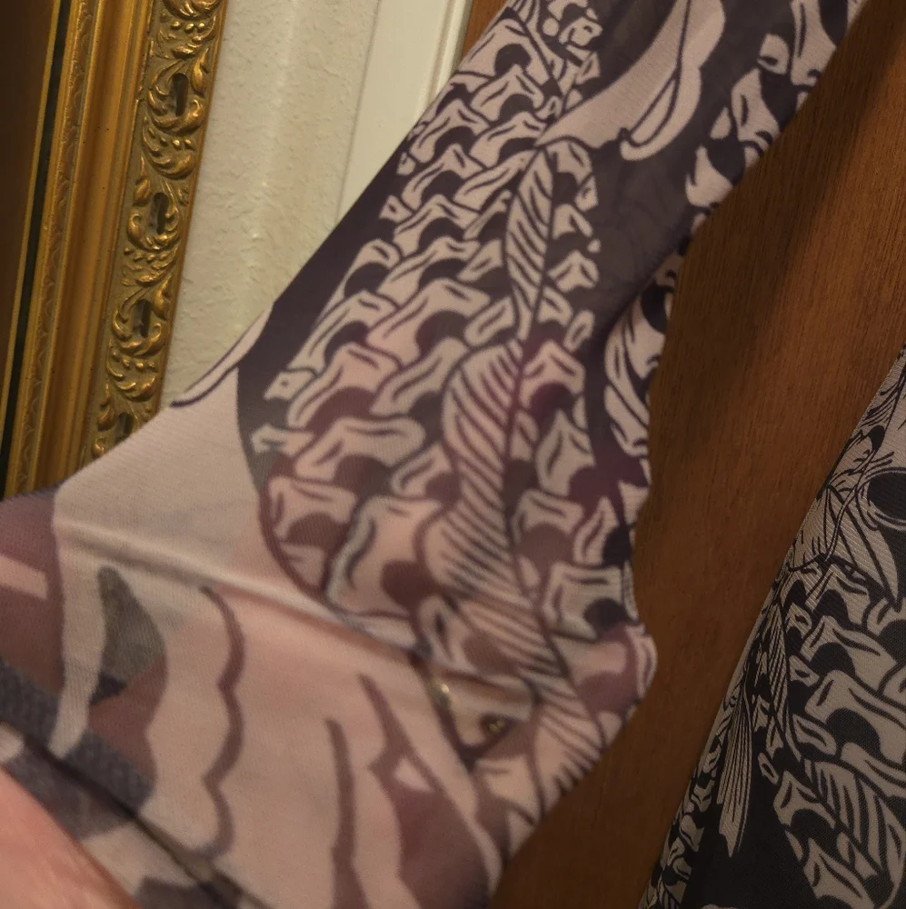 HOST PICK! 🎉🎈Commence tattoo design NWT sheer mesh long dress - Picture 5 of 9